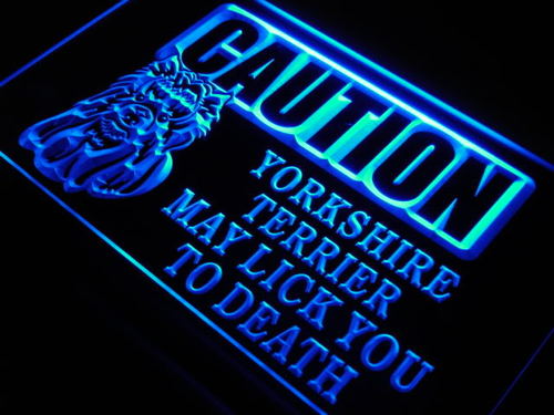 Caution Yorkshire Terrier Lick Neon Light Sign